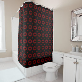 Cortina Para Box Vermelho Escuro e Negro: Geometriana 1
