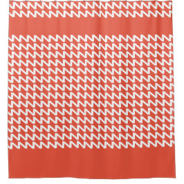 Cortina Para Box Vermelho Laranja e Ondas Nitidas Modernas Brancas