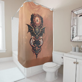 Cortina Para Box Viagem de tempo místico com asas, relógio de galão