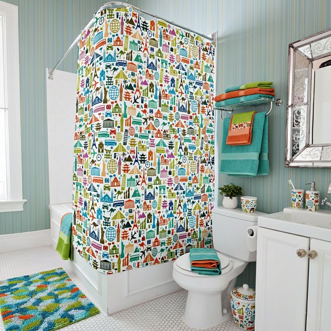 Cortina Para Box Viagem do mundo (Criador carregado)