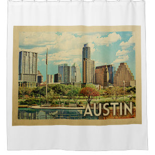 Cortina Para Box Viagens vintage de Austin Texas
