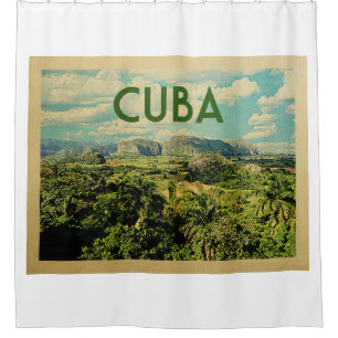 Cortina Para Box Viagens vintage de Cuba