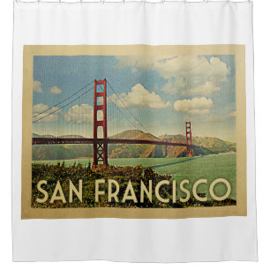 Cortina Para Box Viagens vintage de San Francisco golden gate