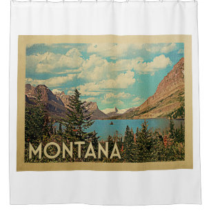 Cortina Para Box Viagens vintage do parque da geleira de Montana