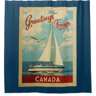 Cortina Para Box Viagens vintage do veleiro de Canadá