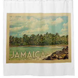 Cortina Para Box Viagens vintage tropicais de Jamaica