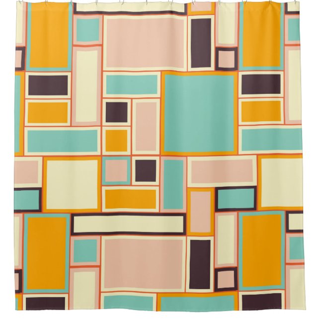 Cortina Para Box Vibrant abstract pattern with rectangles (Frente)