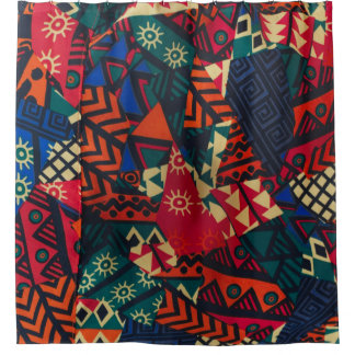 Cortina Para Box Vibrant African Geometric Tribal Abstract Pattern 