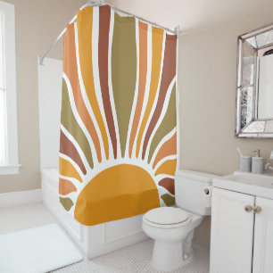 Cortina Para Box Vibrant Boho Terracotta Dourado Sun