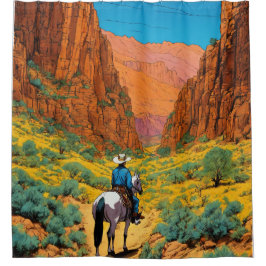 Cortina Para Box Vibrant Cowboy em Serra | Estilo Tintin Comic