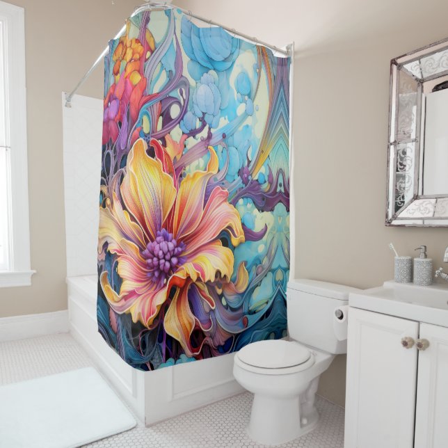 Cortina Para Box Vibrant Floral Rhapsody (In Situ)
