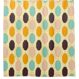 Cortina Para Box Vibrant geometric pattern with rows of octagonal s