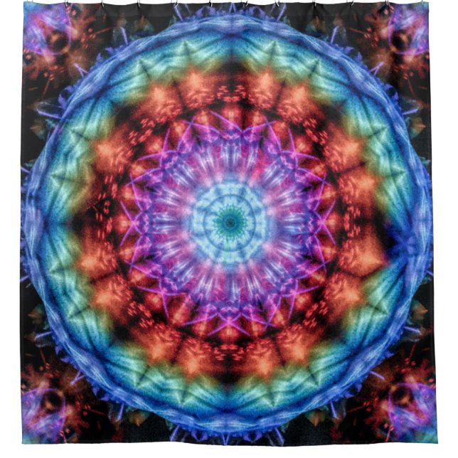 Cortina Para Box Vibrant Tie Dye Kaleidoscope Rainbow Mandala (Frente)
