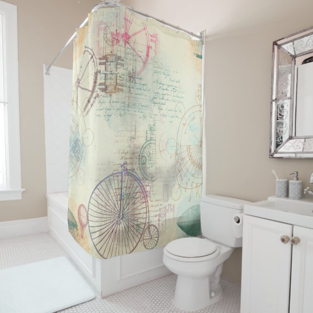 Cortina Para Box Victorian Steampunk | Grunge de Aquarela Pastel (In Situ)