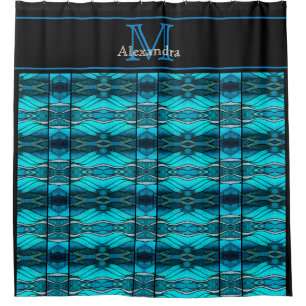 Cortina Para Box Vidro de Mancha de Ondas de Praia do Oceano Azul M