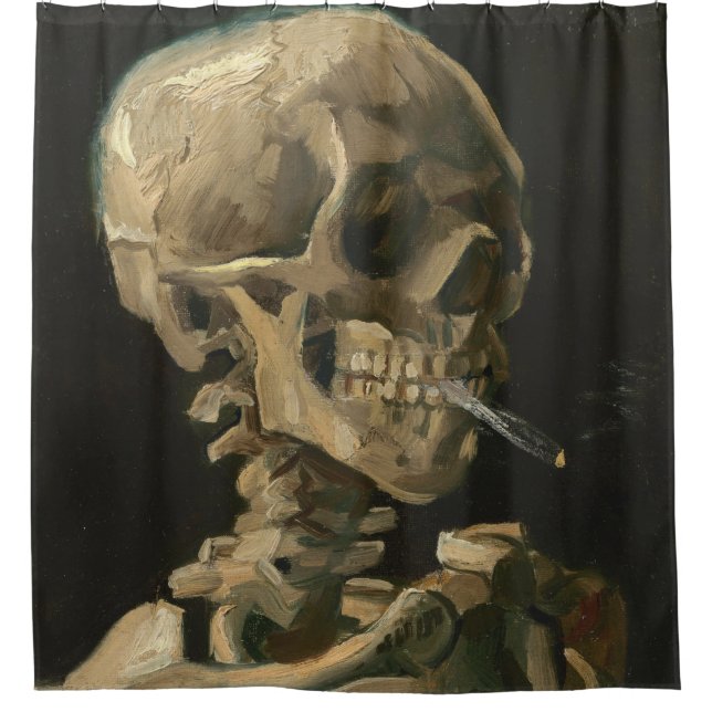 Cortina Para Box Vincent Van Gogh - Crânio com Cigarro Queimado (Frente)