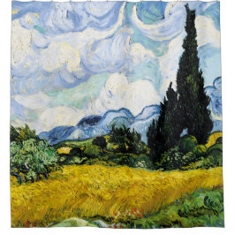 Cortina Para Box Vincent Van Gogh Wheat Field com Cyprestes (1889)