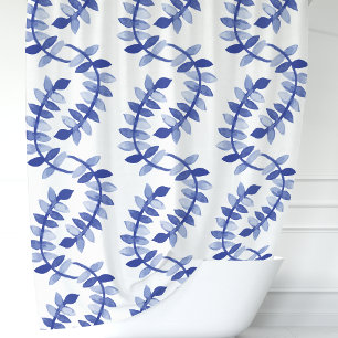 Cortina Para Box Vinhas em Aquarela Azul
