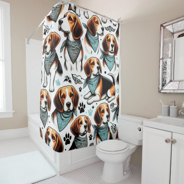 Cortina Para Box Vintage Beagle (In Situ)