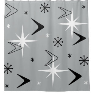 Cortina Para Box Vintage Boomerangs e Cinzas de Estrelas dos anos 5