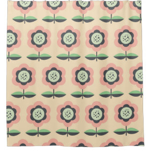 Cortina Para Box Vintage Clássica: Design Floral Sem Costura