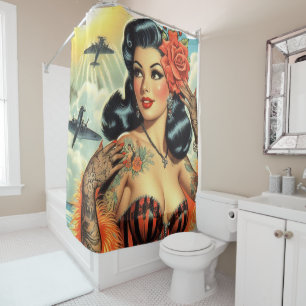 Cortina Para Box Vintage Cute Tattoo Girl