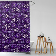 Vintage Dark Purple Flower Doodle