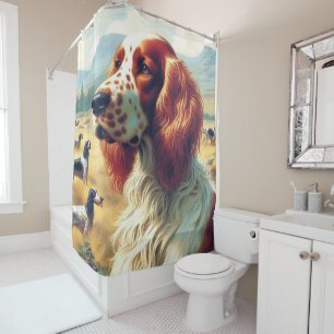 Cortina Para Box Vintage English Setter Oil Painting