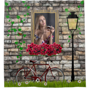 Cortina Para Box Vintage Fairytale Bicycle Rosa Girly Photo Frame