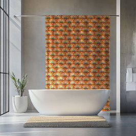 Cortina Para Box Vintage Floral Curtain Rusty Orange Swirl Style