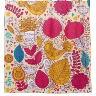 Cortina Para Box Vintage Floral Patterno Detalhado Design