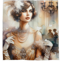 Vintage Glamor Art Deco - Cortina de Chá