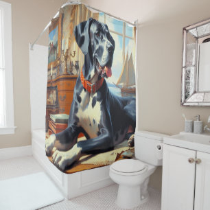 Cortina Para Box Vintage Great Dane Painting