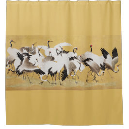 Cortina Para Box Vintage Japonês Crane Bird Flocks