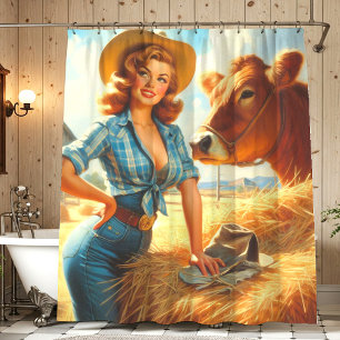 Cortina Para Box Vintage Lindo Cowgirl Pin-up