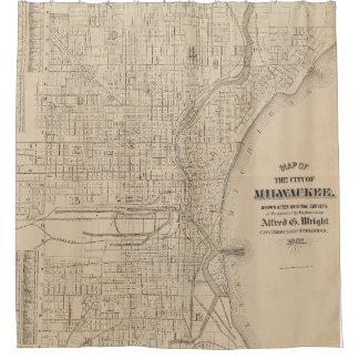 Cortina Para Box Vintage Milwaukee, Mapa de Wisconsin