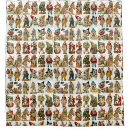 Cortina Para Box Vintage Palhaços em Branco