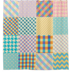 Cortina Para Box Vintage Patchwork: Textile Seamless Background (Co
