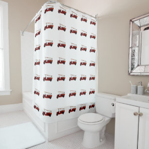 Cortina Para Box Vintage_Red_Fire_Truck_Bathroom_Chá_Cortina