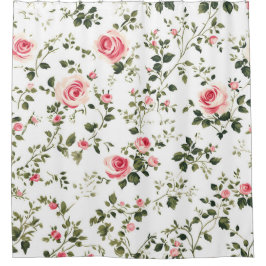 Cortina Para Box Vintage rosas cor-de-rosa