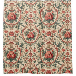 Cortina Para Box Vintage Rose & Bird Pattern Romantic Art Nouveau