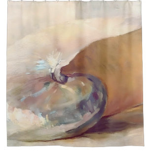 Cortina Para Box Vintage Seashell Painting, Minimalista Beach House
