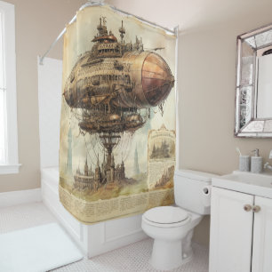 Cortina Para Box Vintage Steampunk Zeppelin (10)