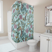 Vintage-style blue color botanical pattern 