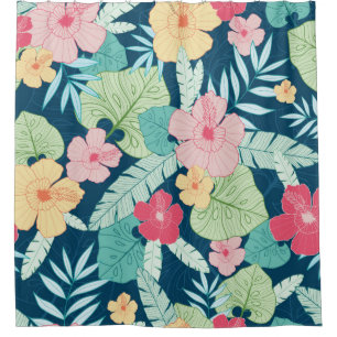 Cortina Para Box vintage tropical verão havaiano sem descontinuida