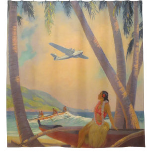 Cortina Para Box Vintage Viagem havaiano - Dançarina do Havaí