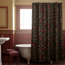Vintage William Morris Papoula Floral Vermelho Dou