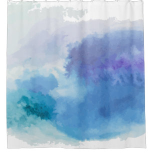 Cortina Para Box Violeta azul-turquesa-aquarela