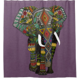 Cortina Para Box violeta elefante floral