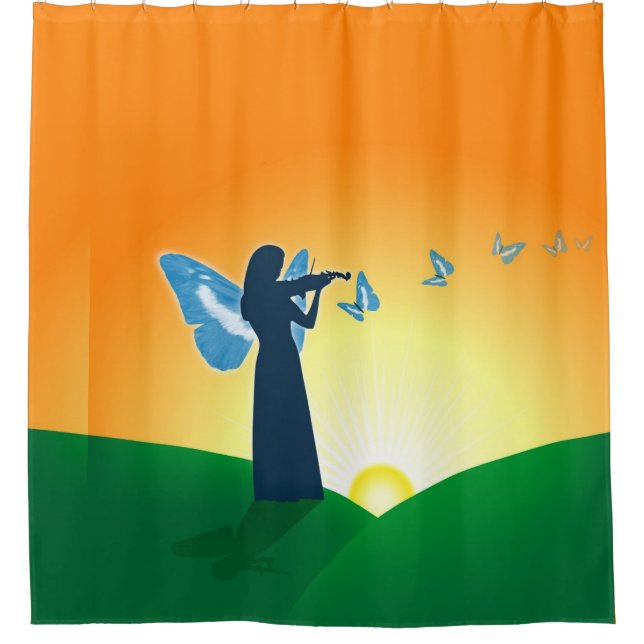 Cortina Para Box Violinista e borboleta (Frente)